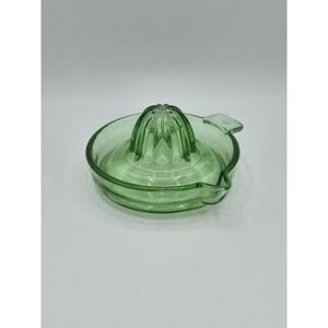 Federal Glass Uranium Green Glass Reamer Citrus Juicer Depression Glass 6"